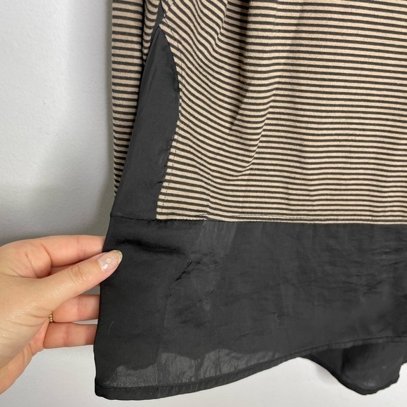 Melissa Nepton stripes mix media turtleneck top - Picture 3 of 7